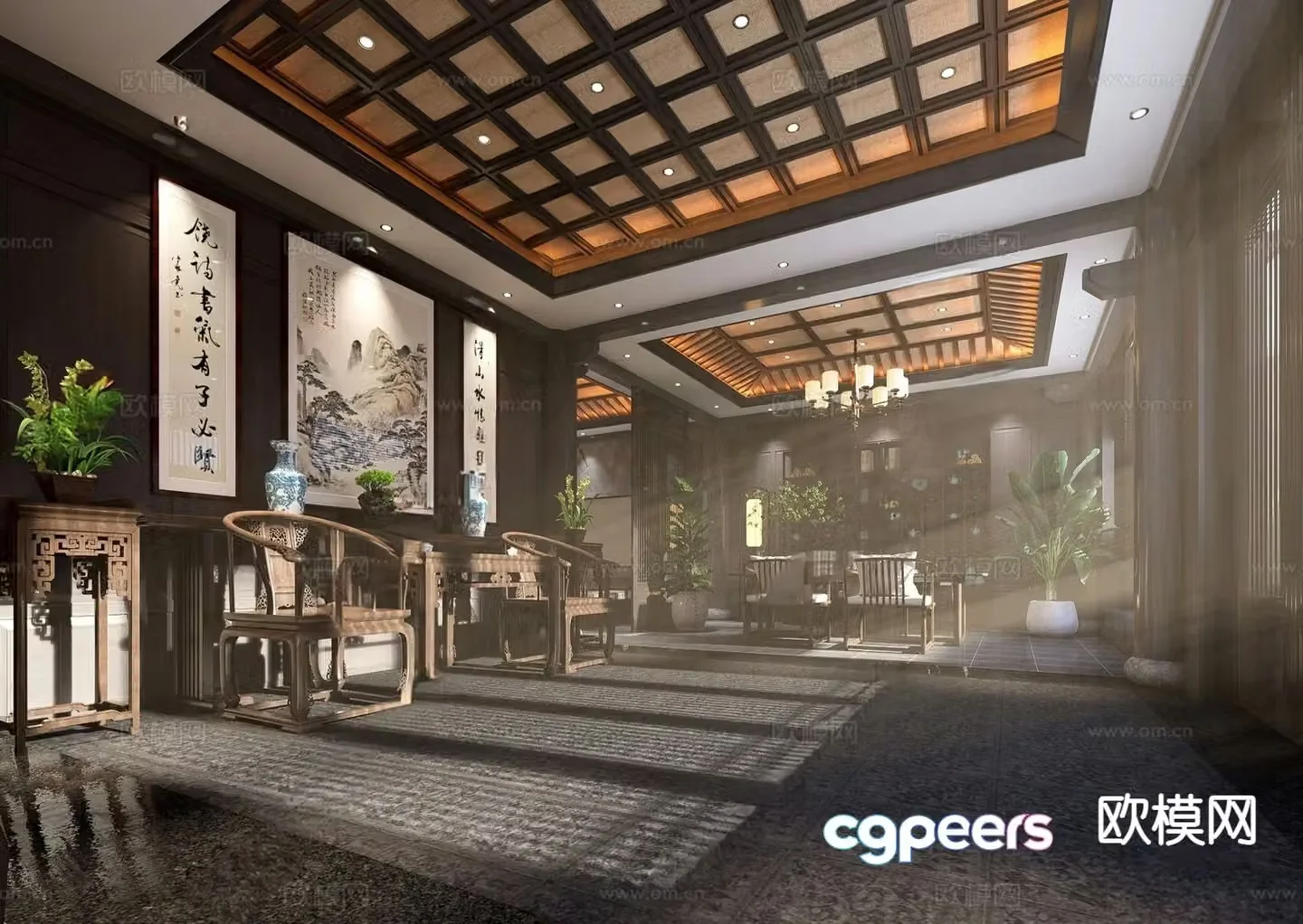 Chinese nave landscape 3D model