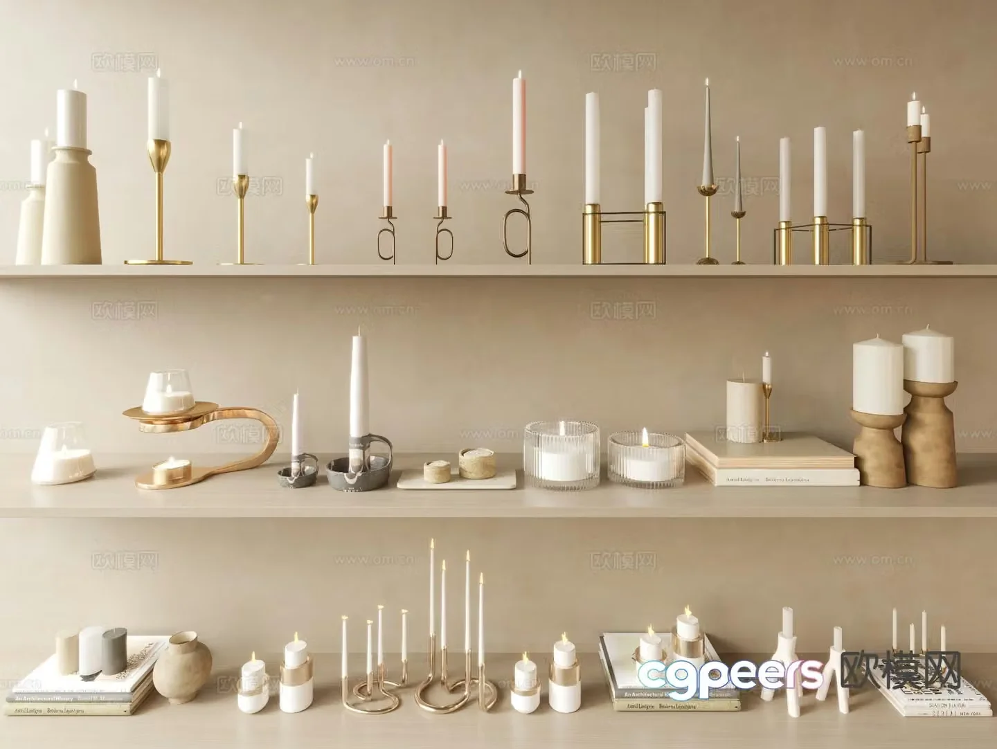 modern candle candlestick glass candlestick 3d model