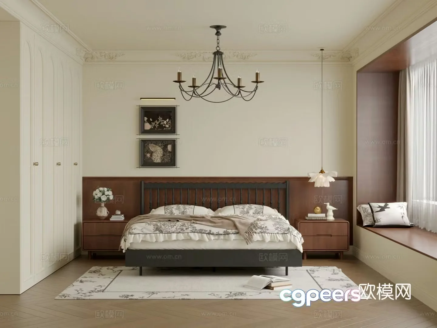 Middle-aged bedroom 3d model