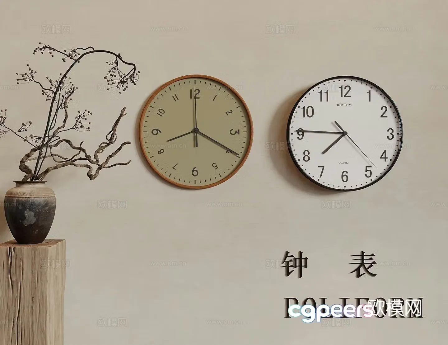 Modern medieval style wall clock ornaments wall pendants clock 3D model