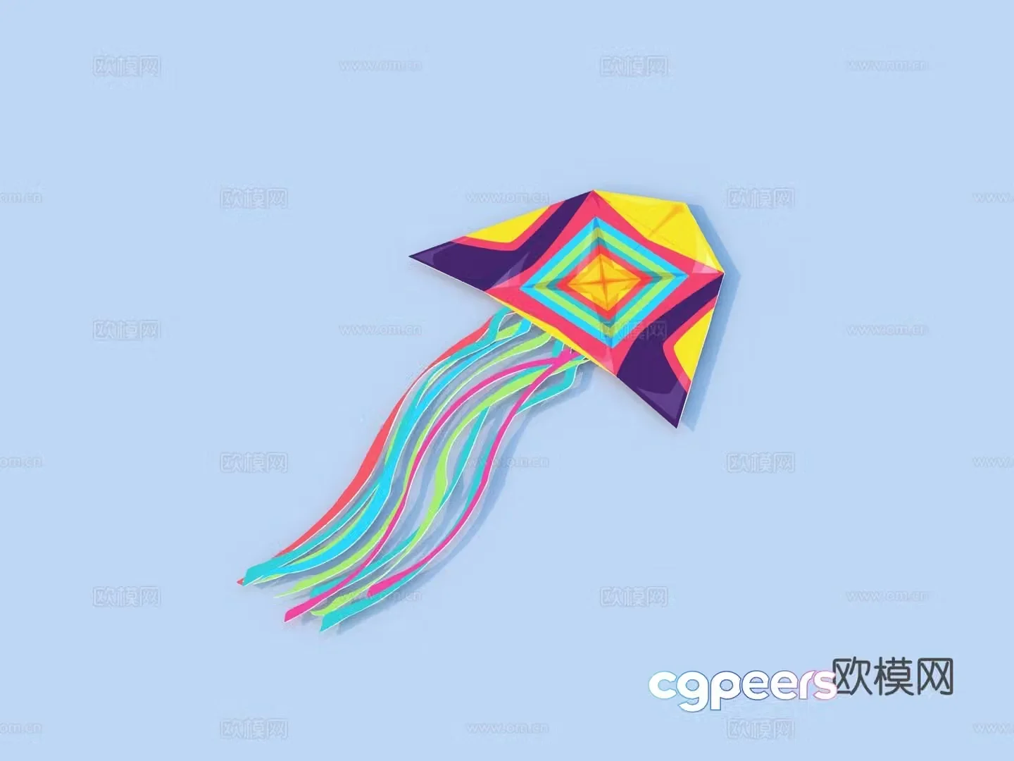 kite toy ornament decoration 3d model