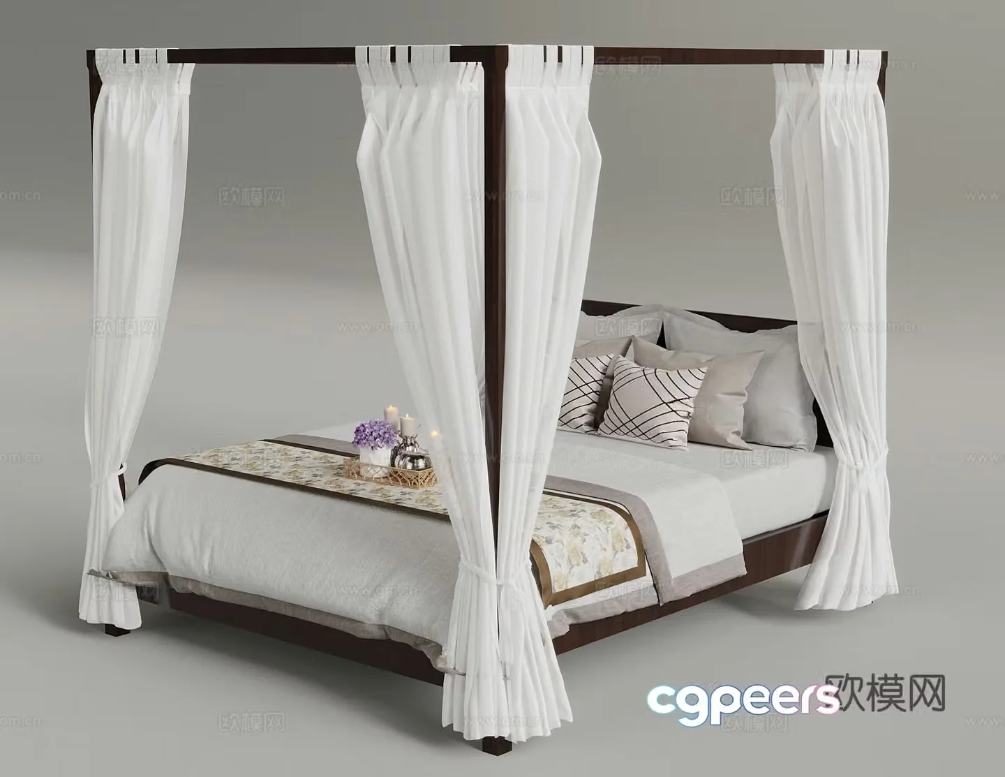 Double bed Hotel double bed 3d model