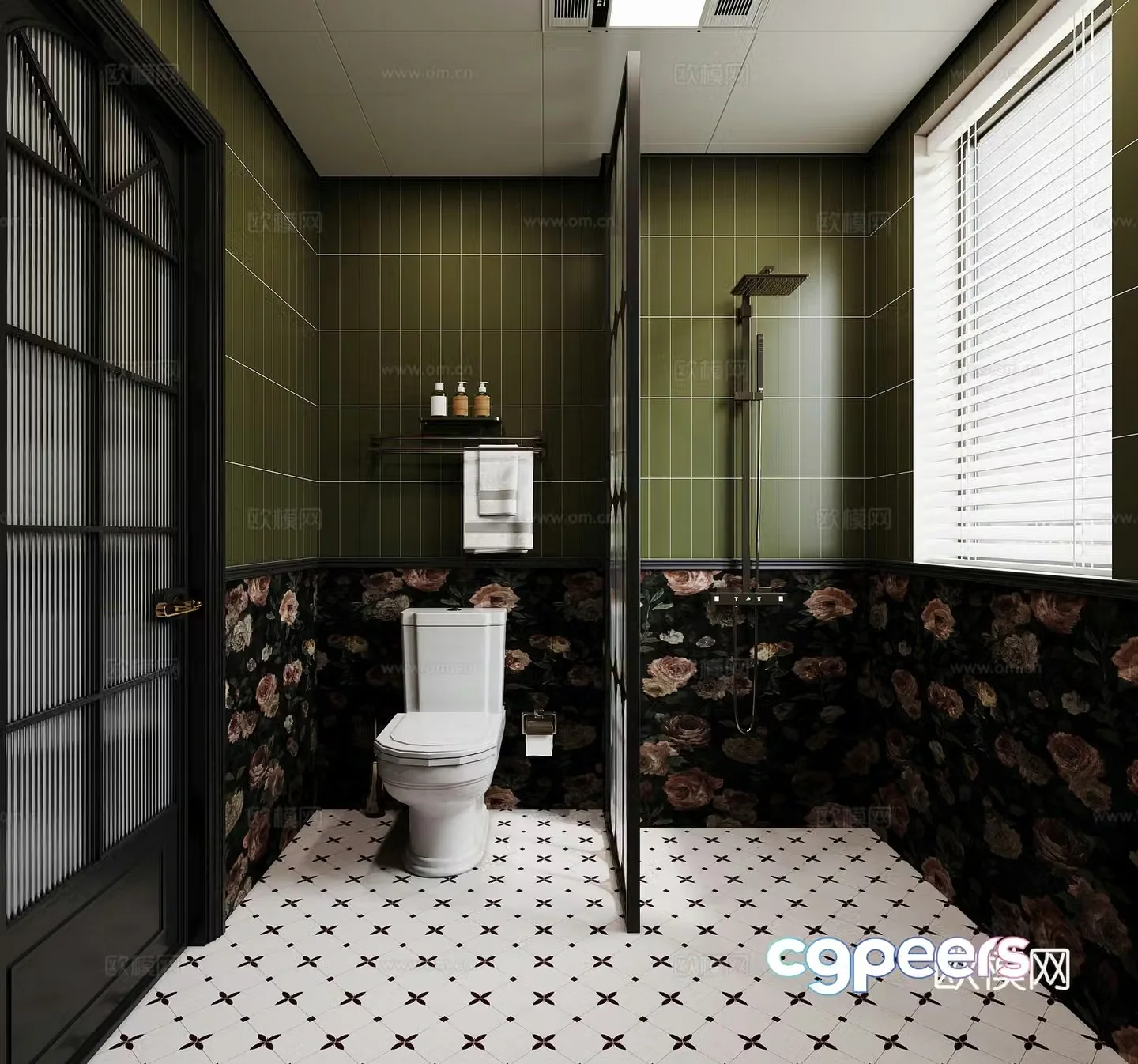 French retro bathroom 3d model