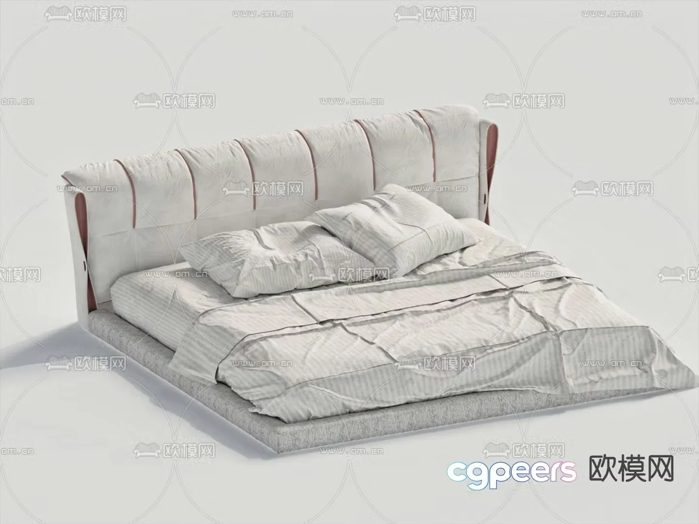 Modern double bed 3d model
