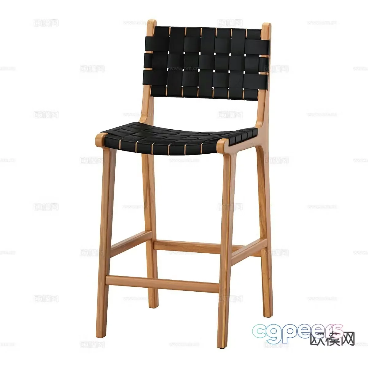 Nordic bar stool bar stool high stool 3d model