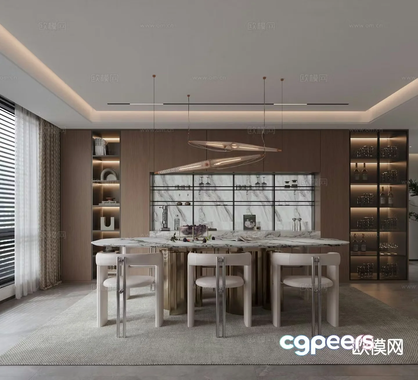 Modern restaurant 3d model