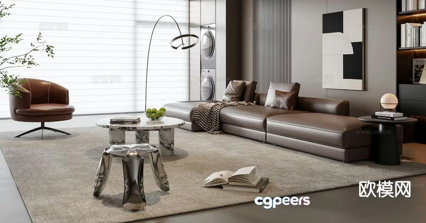 Italian sectional sofa 3d model