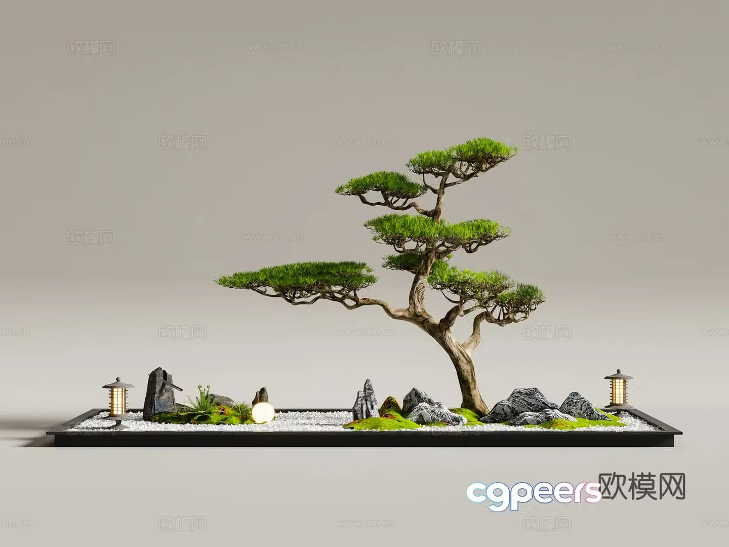 New Chinese landscape sketch Plant landscaping Landscape 3D model