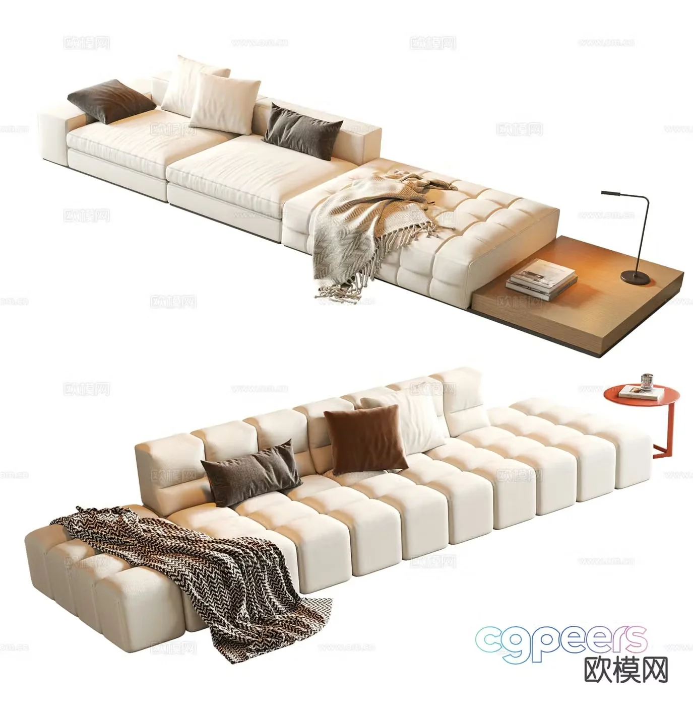 Three seater sofa upholstered sofa 3d model