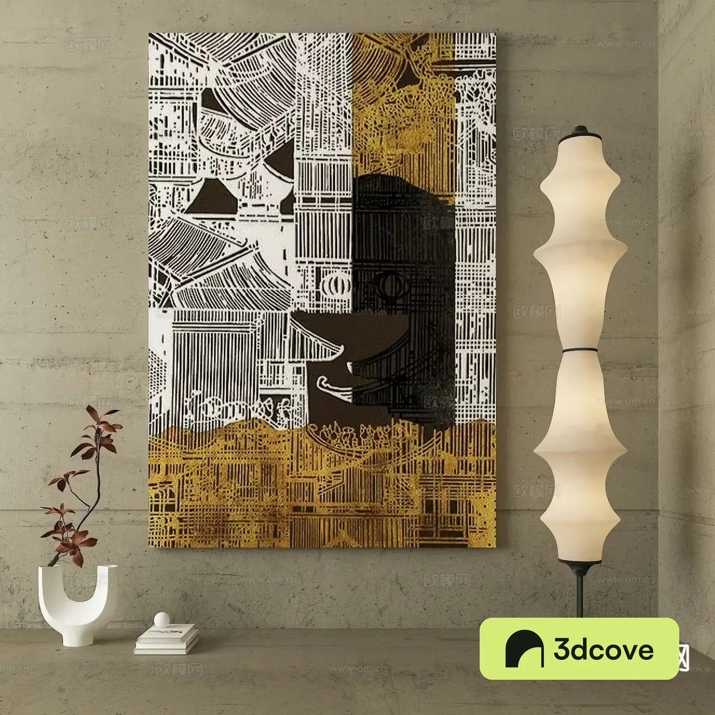 New Chinese style rubbings architectural paintings decorative paintings