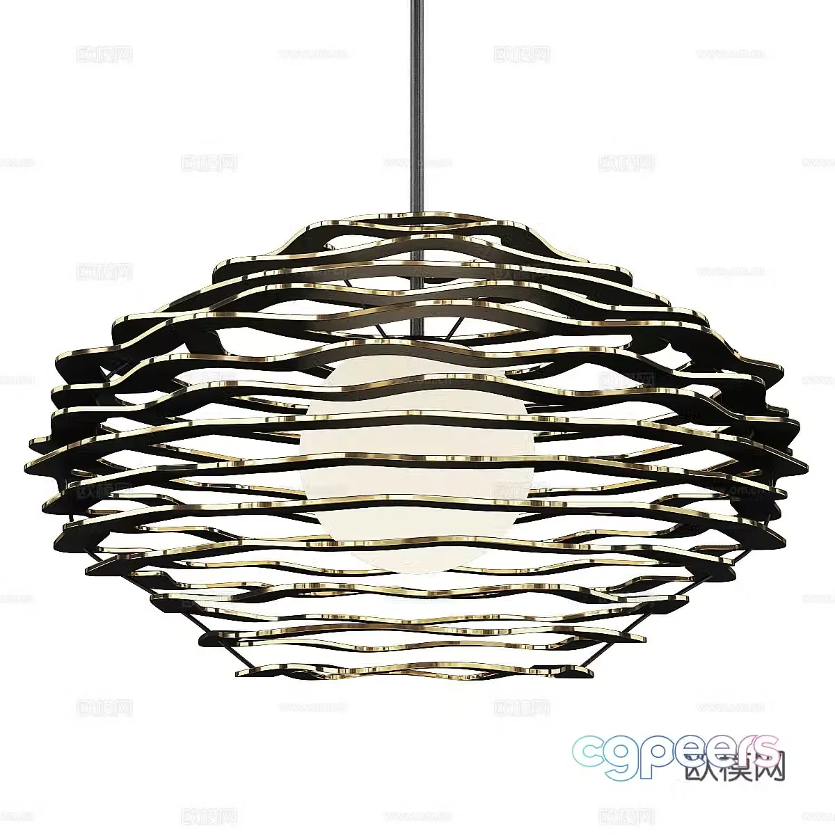 New Chinese Luma Chandelier 3D Model