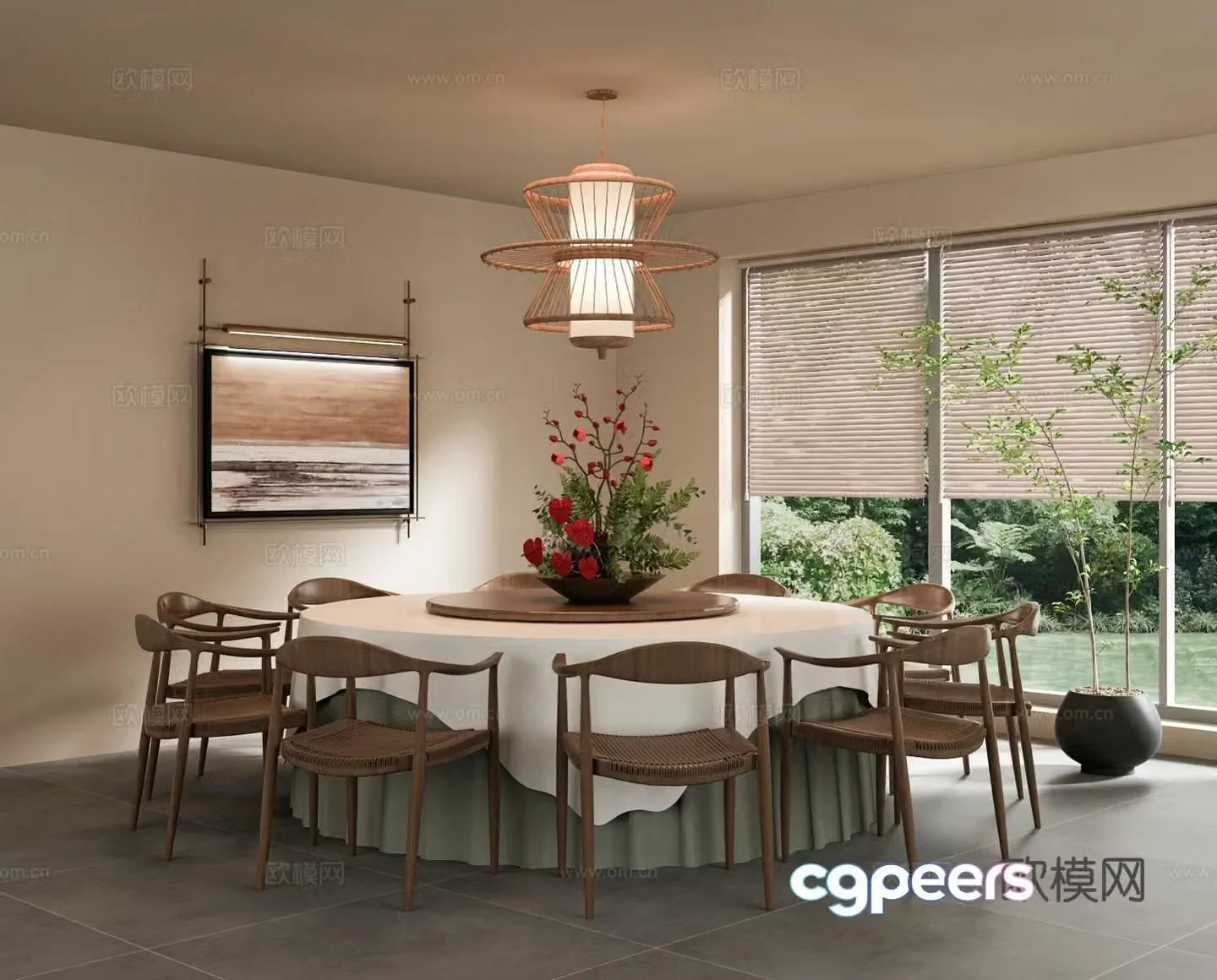 Wabi Sabi restaurant private room 3d model