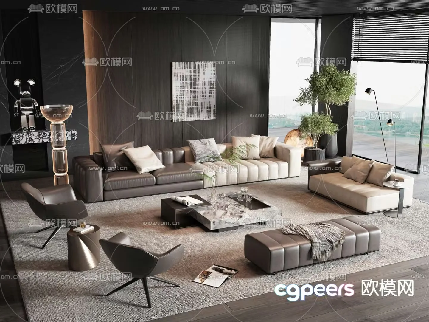 Modern sofa set 3d model