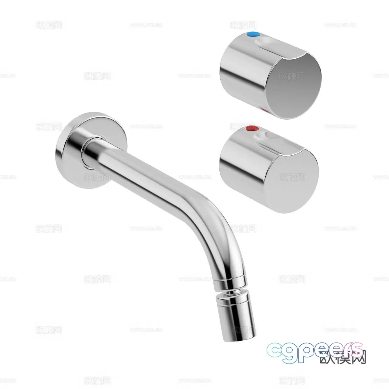Roca Modern faucet Minimalist faucet Stainless steel faucet Wall faucet Bathroom faucet 3D model