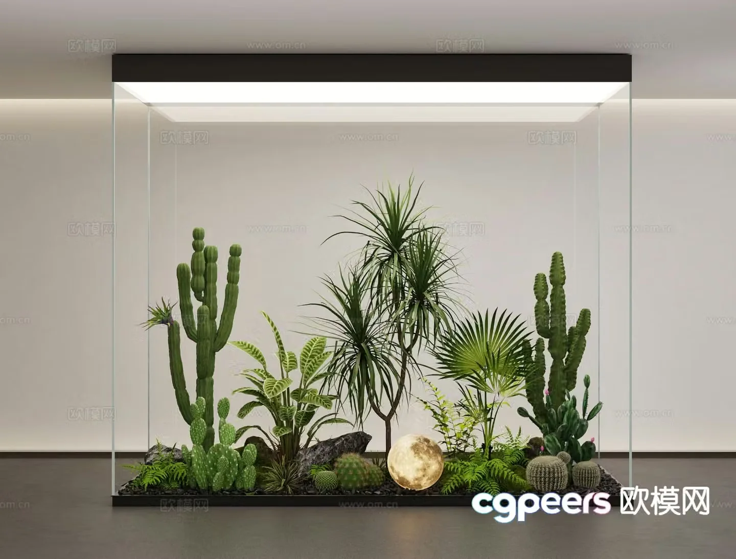 Indoor landscape landscaping green plants and landscaping 3d model