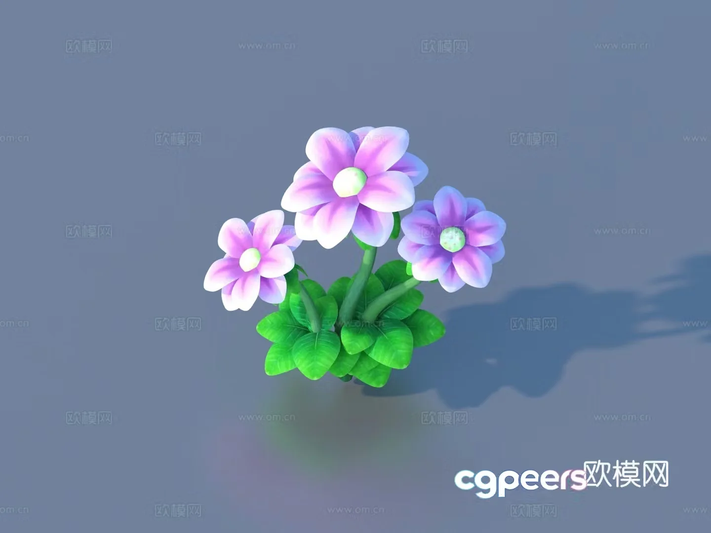 Cartoon Plants Shrub Flowers and Plants 3d Model