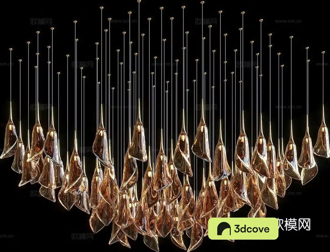 New Chinese style decorative lamp petal chandelier