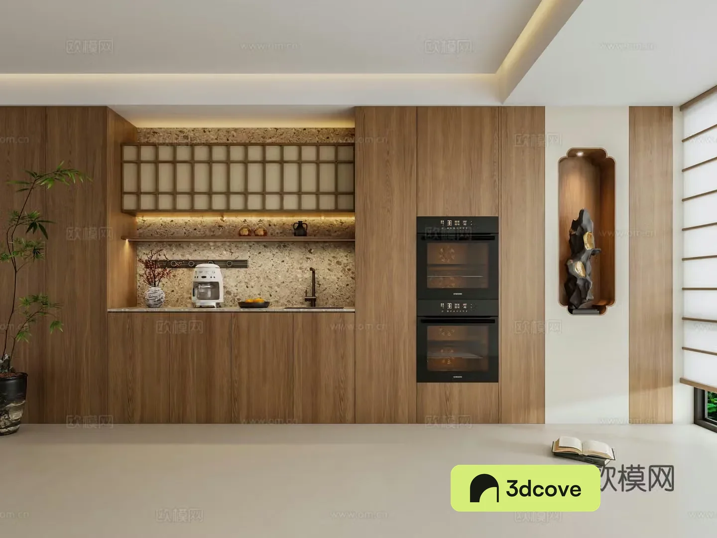 Zen New Chinese Style Sideboard Wine Cabinet Sideboard Western Kitchen Sideboard Inline Steaming Oven
