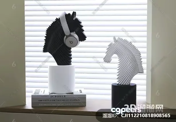 Modern Decorative Horse Heads 3D Model – 21041 – VRAY Render