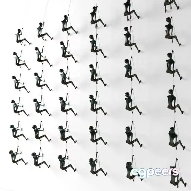 3ds Max Free – Climbing man wall sculpture