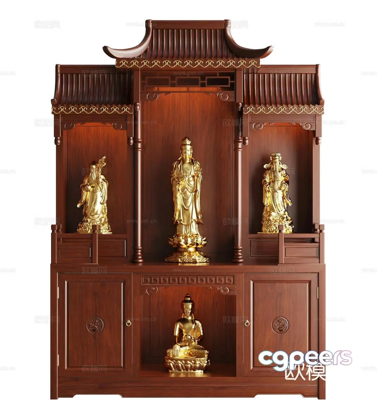 New Chinese style Buddhist niche 3D model