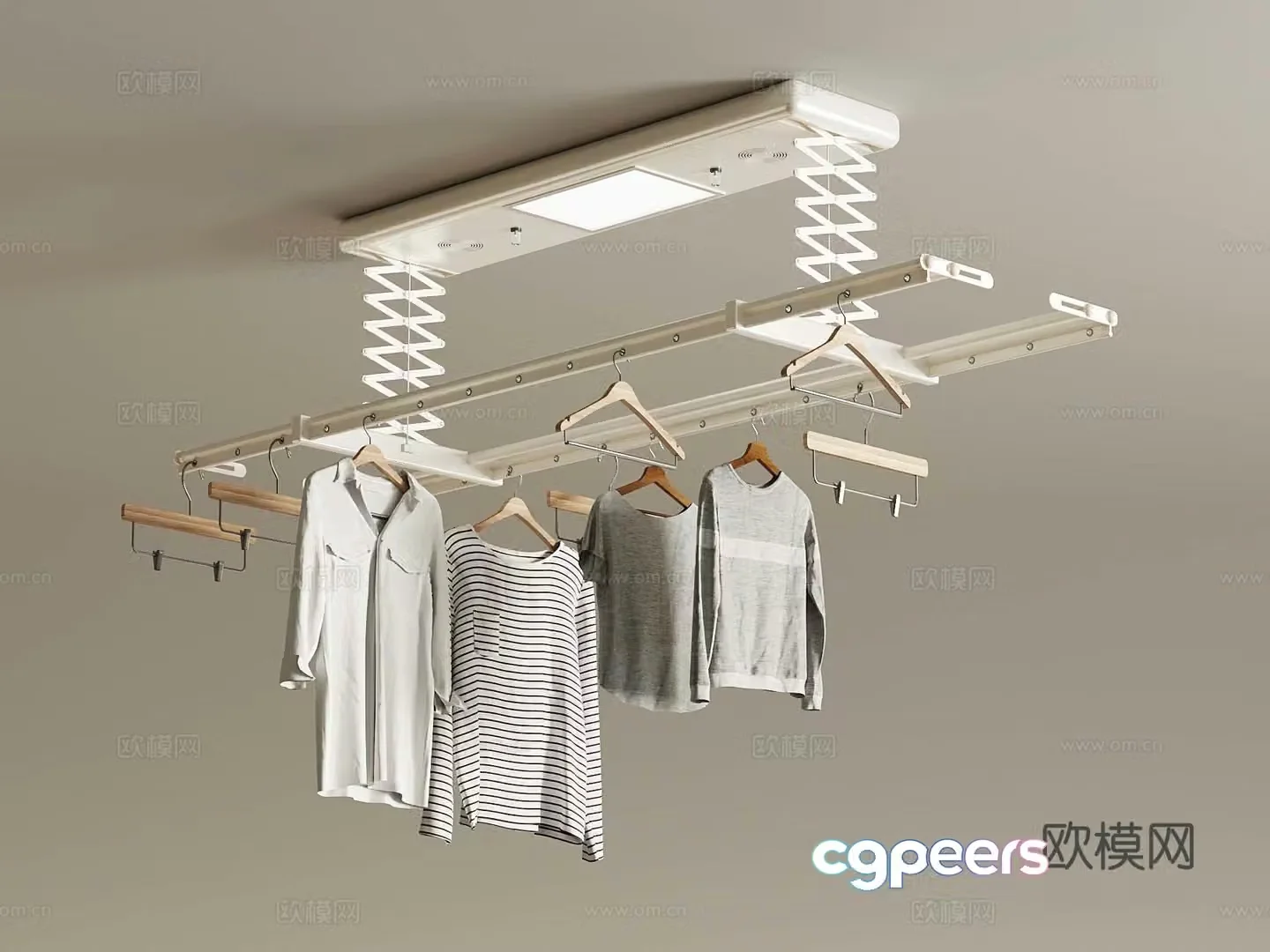 Modern clothes drying hanger 3d model