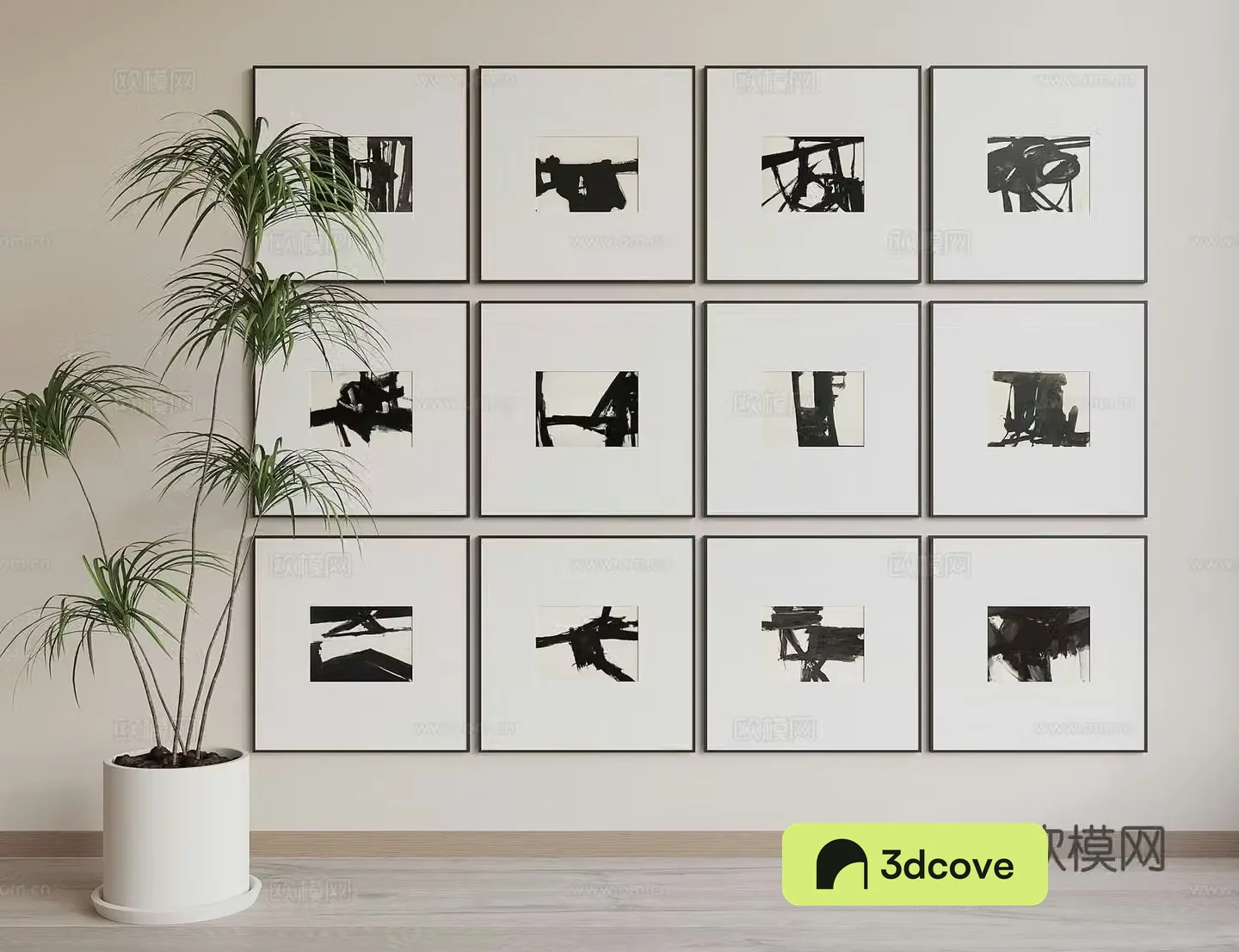 Modern black and white hanging paintings decorative paintings