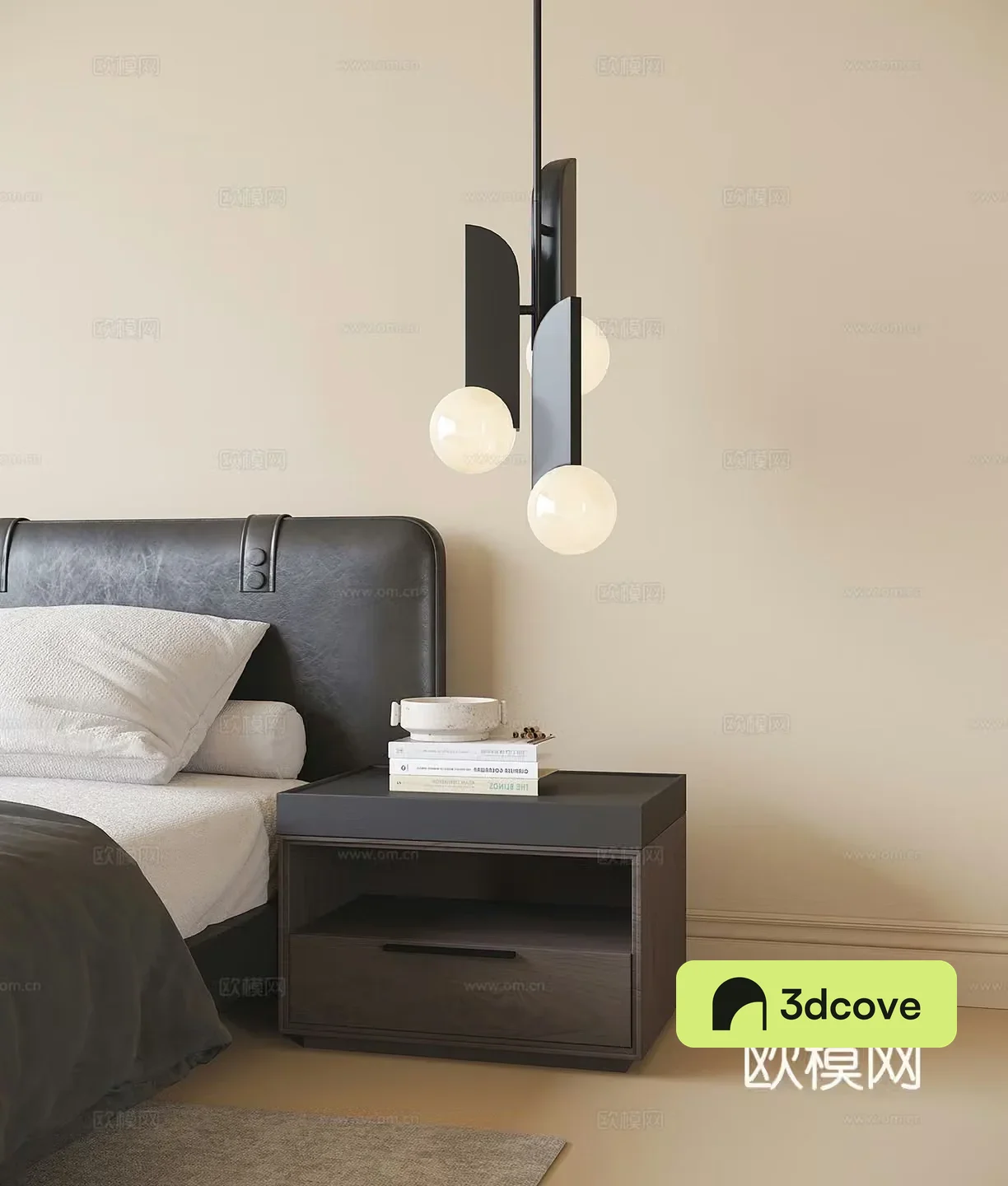 Modern bedside table Bedside chandelier