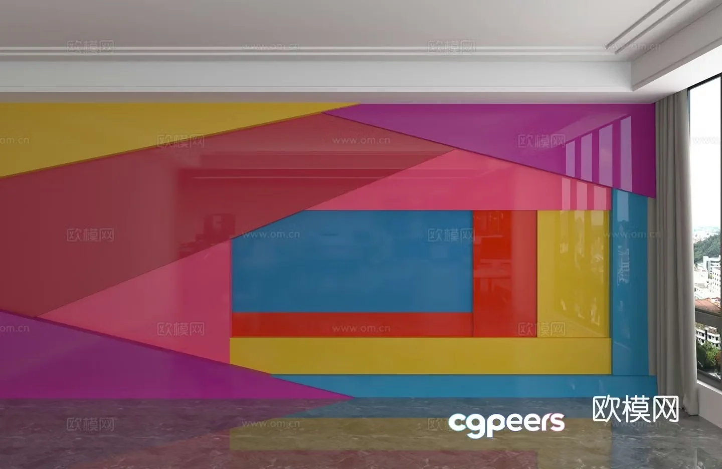 Modern background wall 3d model