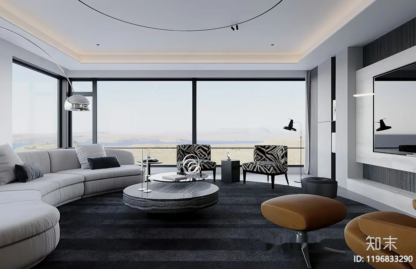 Modern Living Room 3D Model – 13711 – VRAY Render