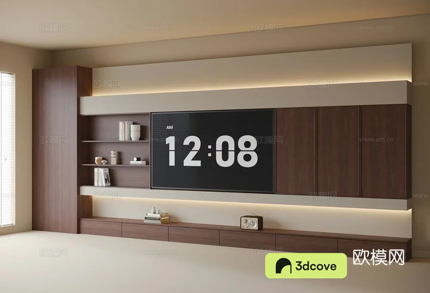 Modern TV background wall TV cabinet
