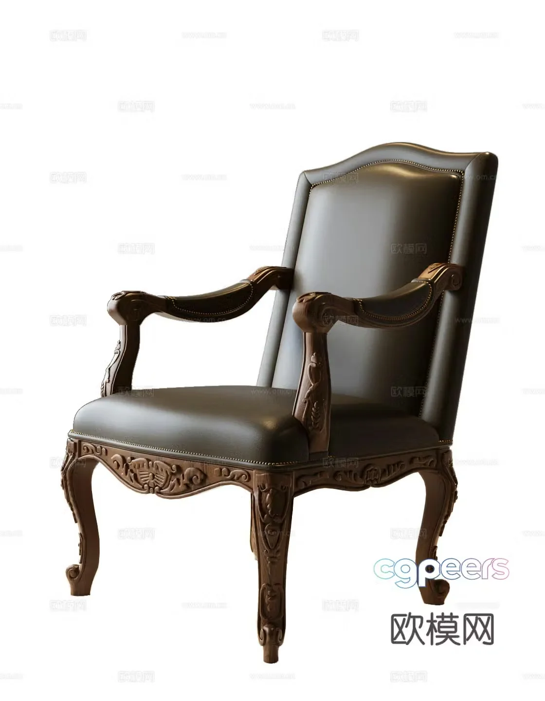 American casual chair French casual chair French classic casual chair European classic casual chair 3D model