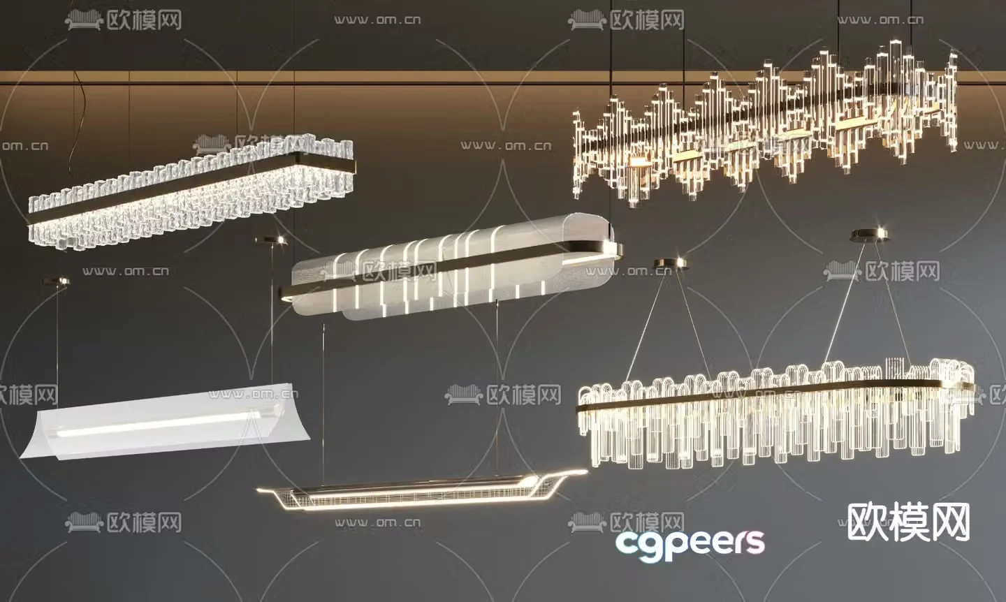 Light luxury chandelier hall chandelier crystal chandelier 3d model