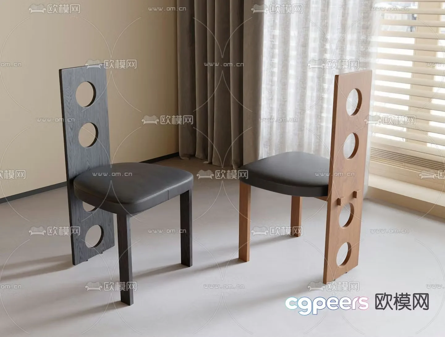 Medieval style chair dining chair 3d model