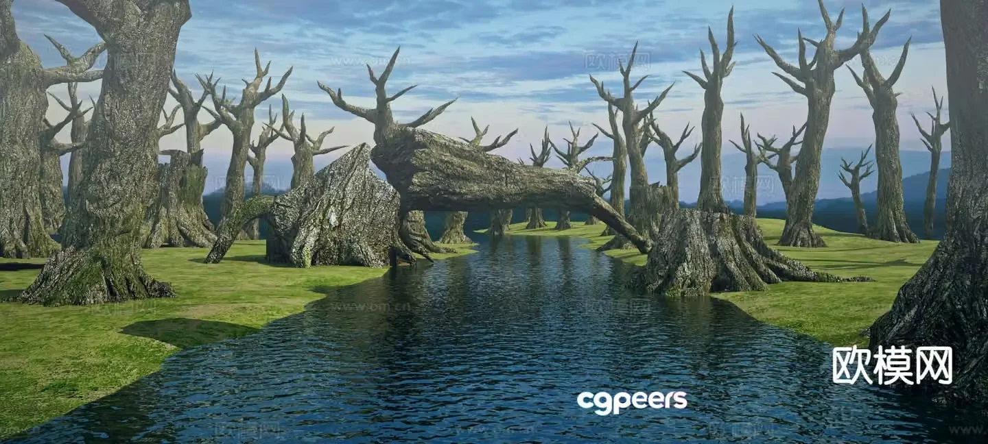 Dead forest dead tree landscape 3d model