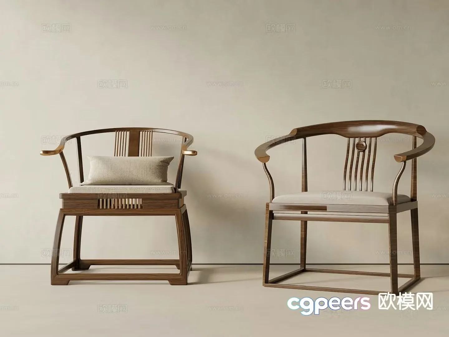New Chinese style chair arm chair Taishi chair 3d model