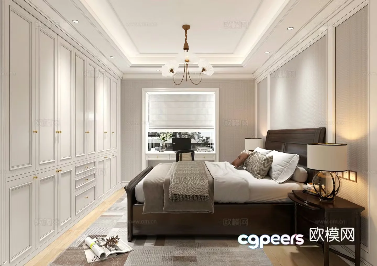 European style bedroom master bedroom 3d model