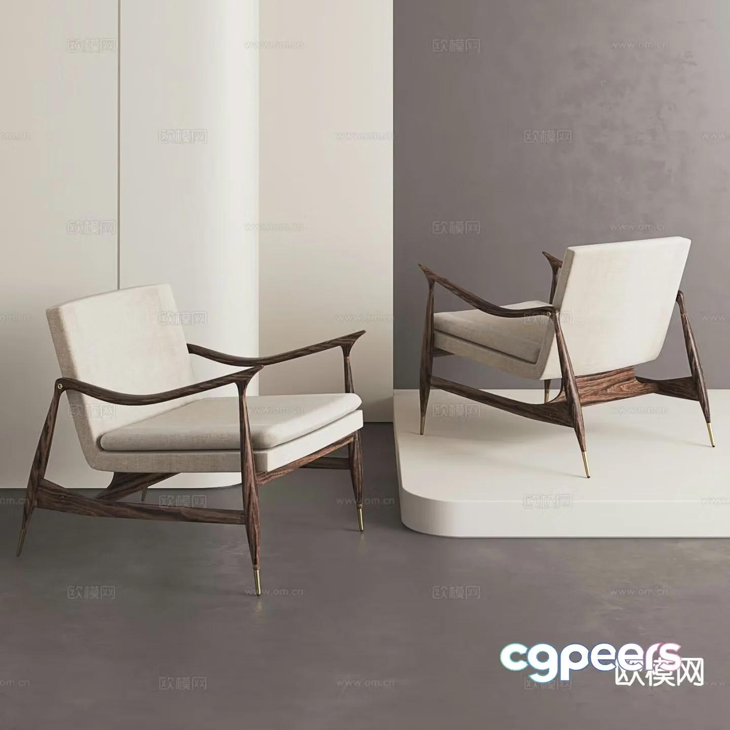 Medieval style chair leisure chair 3d model