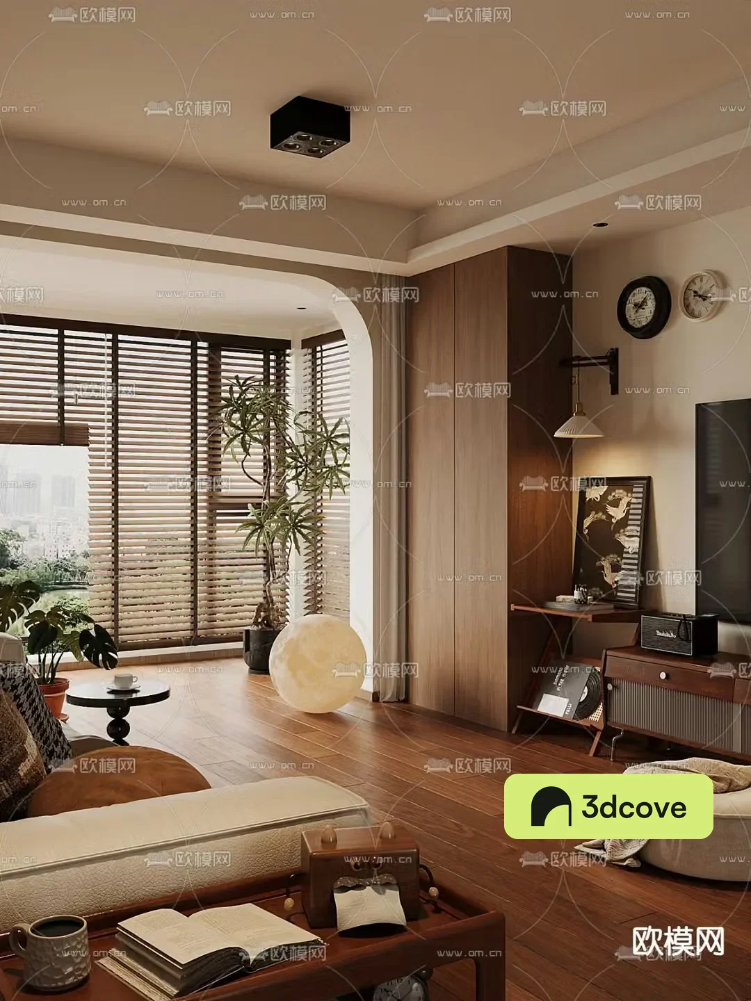 Middle-aged living room 3d model
