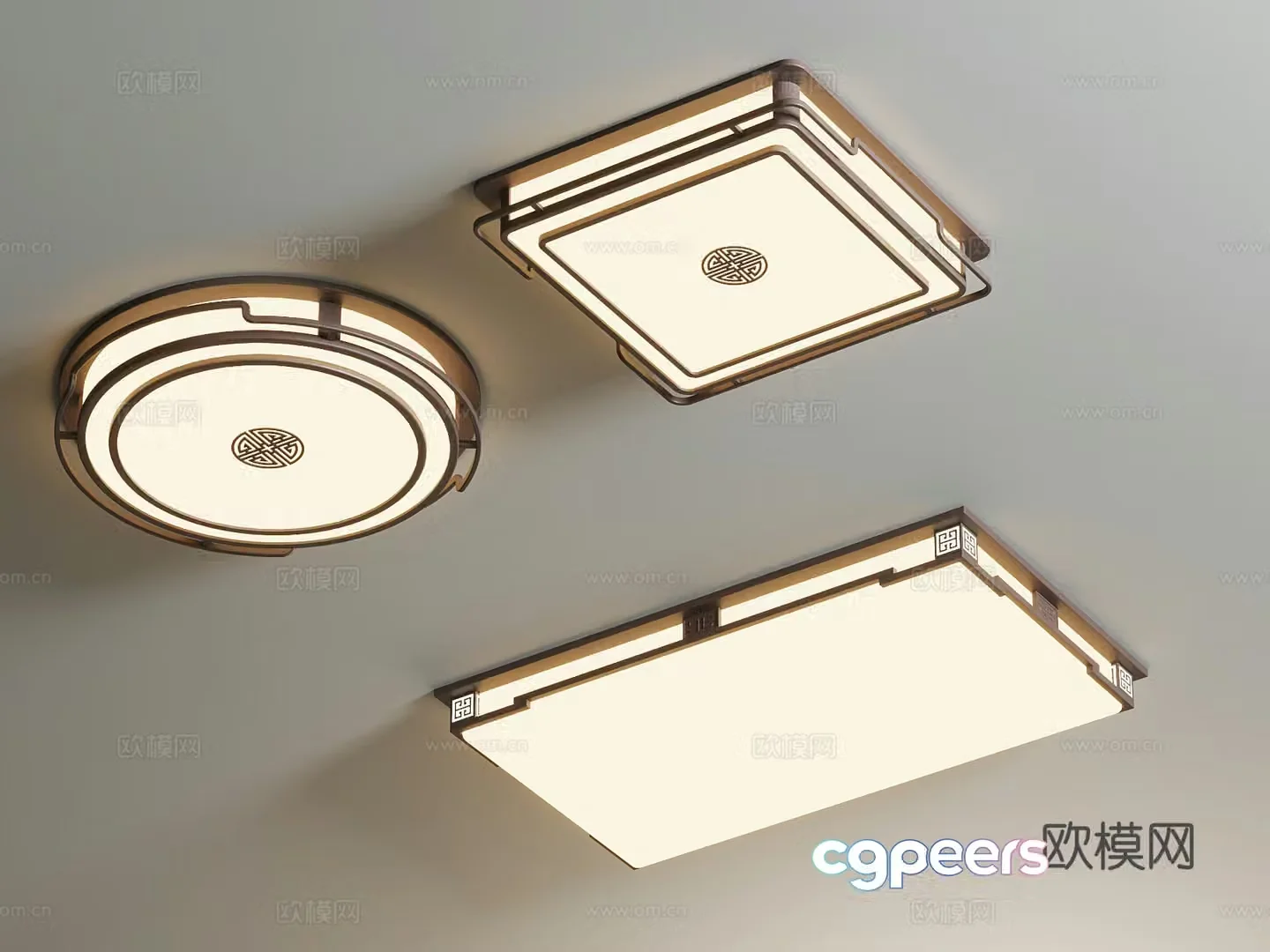 New Chinese ceiling light 3D model