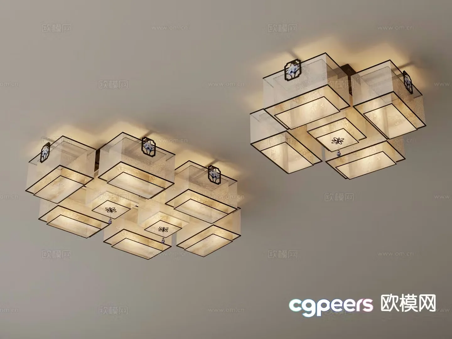 New Chinese style ceiling lamp living room lamp 3d model