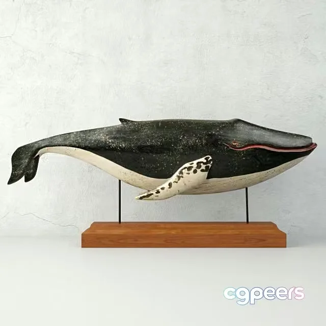 3ds Max Free – Carved and Painted Wooden Humpback Whale