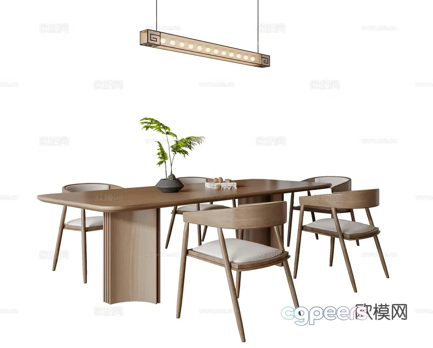 New Chinese Song style dining table and chair 3D model