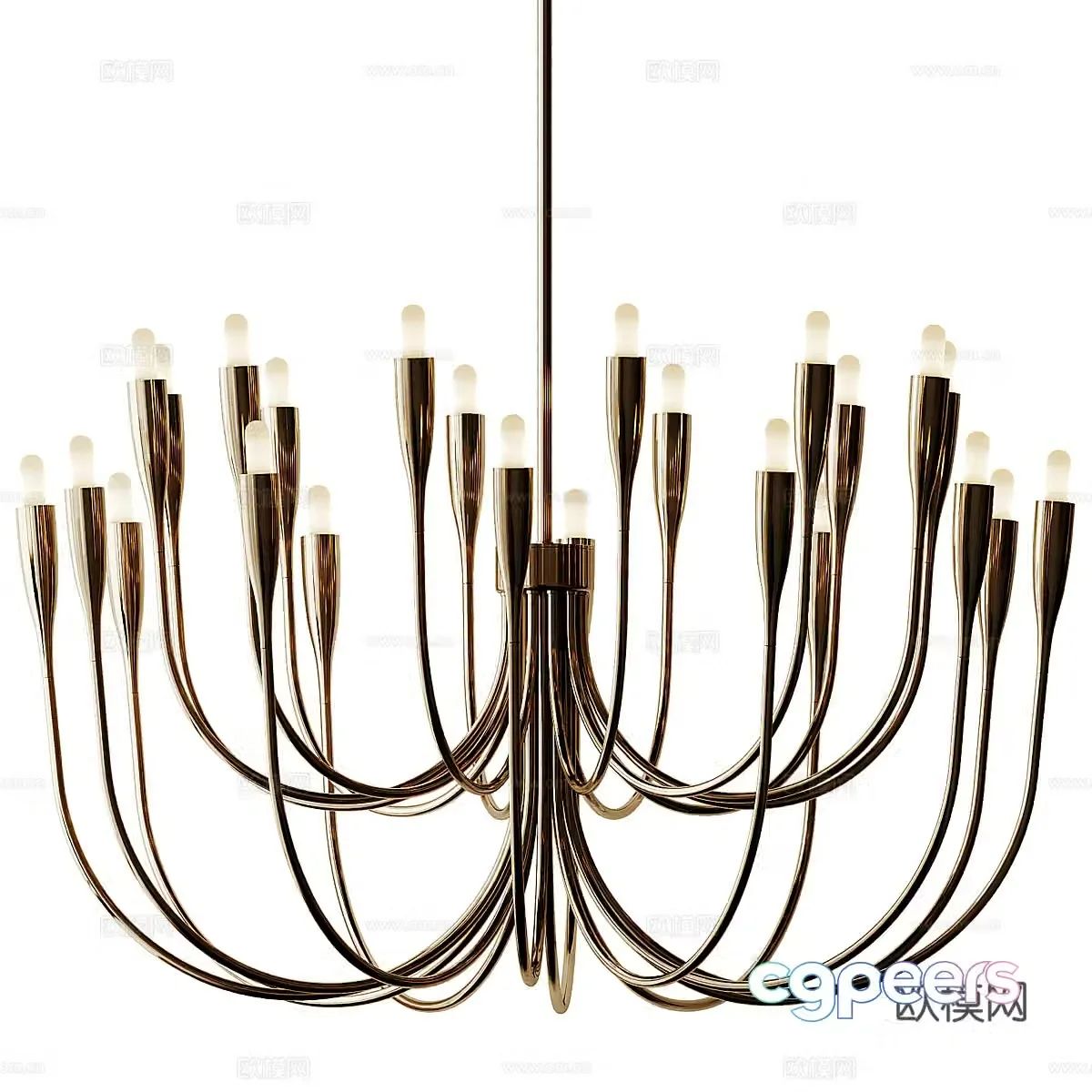 Light luxury decorative chandelier Metal chandelier 3d model