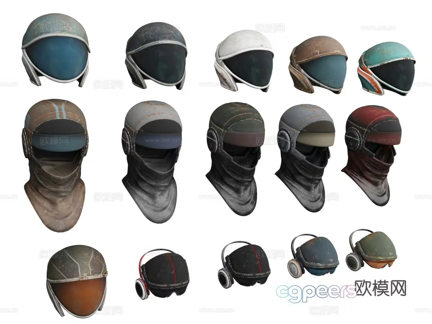 Full cover helmet Cyberpunk style Costume decoration props 3D model