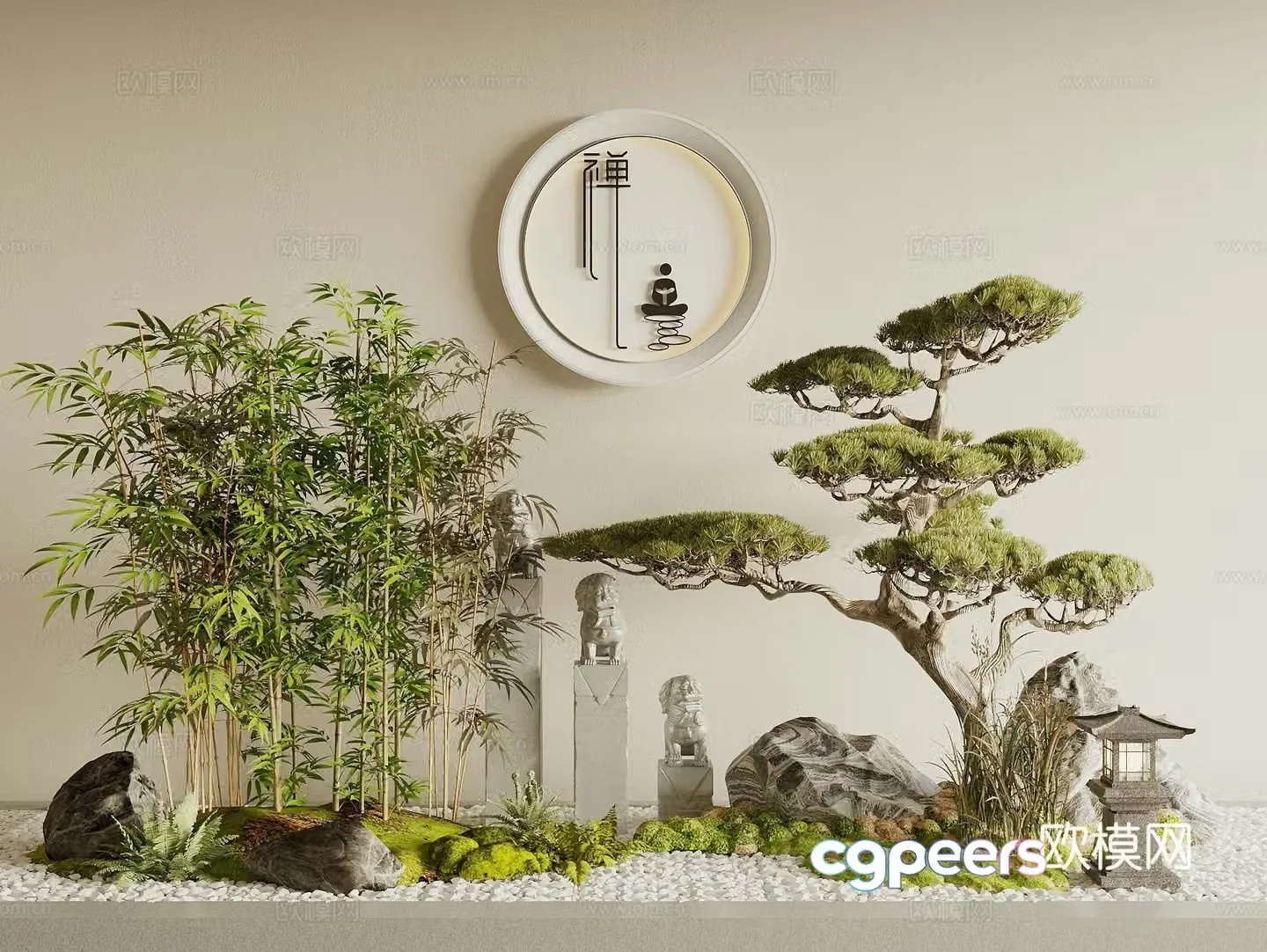 Indoor landscape plant landscaping bamboo landscape tree 3D model