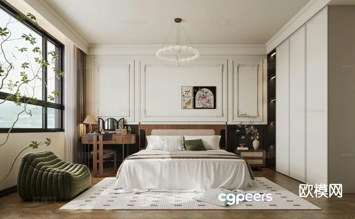 Medieval style bedroom master bedroom 3d model
