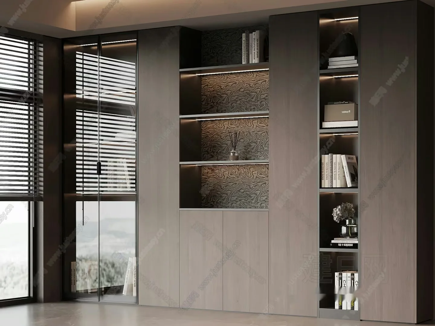Modern Wood Cabinet 3D Model – 12236 – VRAY Render