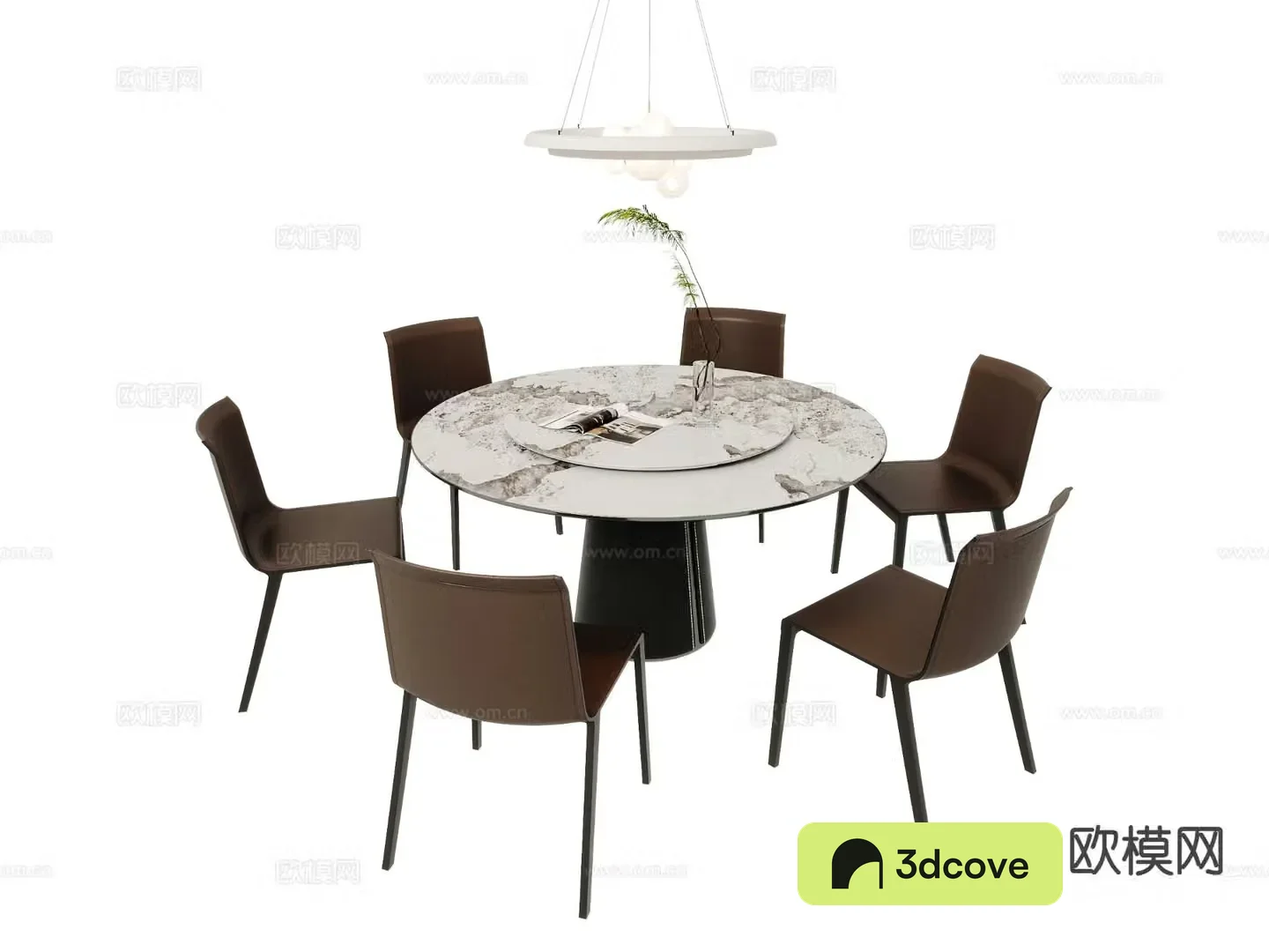 Modern round dining table and chairs