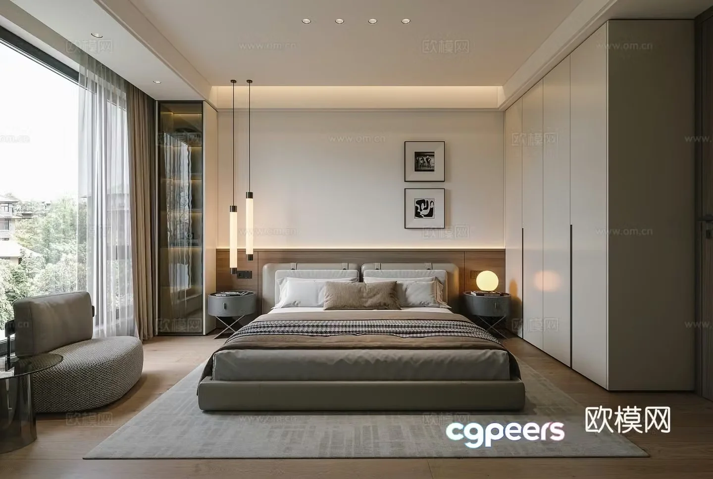 Modern bedroom master bedroom 3d model